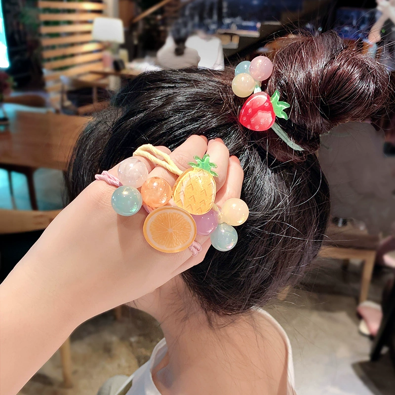 Hàn Quốc lưới đỏ in siêu cổ tích dây tóc trái cây dễ thương buộc tóc nữ da bao da đơn giản đầu hoang dã - Phụ kiện tóc