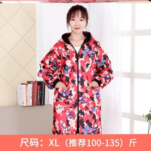 黑色防水罩衣大人工作服冬款洋气外穿妈妈加厚大褂做饭围裙女式