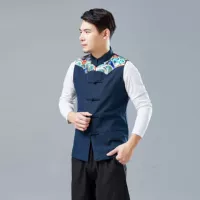 Mùa xuân mới chiến đấu sóng vest retro phong cách Trung Quốc nam rắn màu sàn gỗ giải trí - Áo thể thao áo khoác nữ thể thao