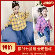 Áo khoác bé gái mùa thu 2019 phiên bản mới Hàn Quốc của những đứa trẻ lớn khí chất lưới bé gái dài tay mỏng - Áo sơ mi