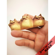 Пресс-папье для бумаги 日本 高冈铜器 狸猫家族文镇铸铁镇尺镇纸笔置笔搁文房四宝铁器