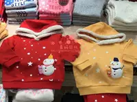 Национальное специальное предложение издаленного отпечатка Mikihouse осень и зимний снеговик плюс свитер с капюшоном HB73-5605-619