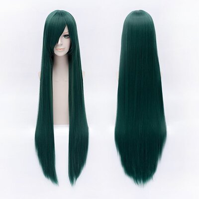 taobao agent Alice Summer Miracle Miracle Flower and Fuxiang/Pluto Character/Frog Blind Meiyu Dark Green Long -hair COS Wig