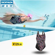 Decathlon tam giác áo tắm một mảnh là phụ nữ chuyên nghiệp mỏng bảo thủ kích thước lớn che bụng đồ bơi mỏng NABAIJI - Bộ đồ bơi One Piece