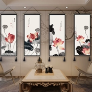 Vải Trung Quốc tấm thảm phong cách Trung Quốc phòng khách trang trí tường hiên hiên hộp mét tắc nghẽn treo vải canvas