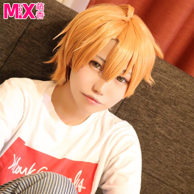 taobao agent Mengxiangjia Idolish7 and spring March orange short hair reflecting the spot cosplay wig