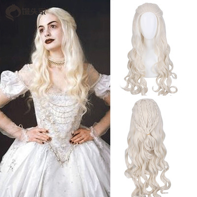 taobao agent The bun family Alice sleepwalks in Wonderland 2 mirror in the mirror of the White Queen Alice long curly hair is divided into cos wigs