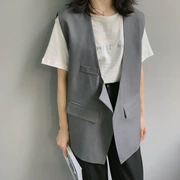 Mùa hè 2019 mới của phụ nữ Hàn Quốc chic nhỏ phù hợp với áo khoác không tay phù hợp với vest 1387 - Áo vest