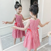 Cô gái mặc váy cotton mùa hè Liuyi trình diễn váy trẻ em váy công chúa váy cô gái phiên bản Hàn Quốc của chàng trai lớn không tay - Váy