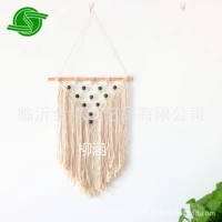 Mặt tường làm bằng thủ công tấm thảm treo thảm trang trí tua Bohemian trang trí bông sợi dây thừng - Tapestry thảm treo tường decor	