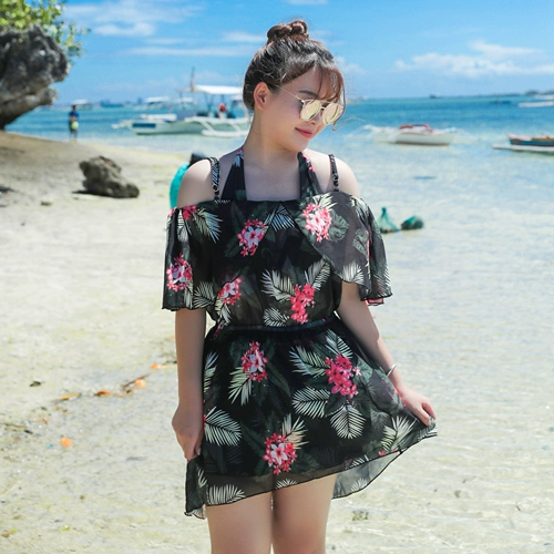 Купальник, комплект, большой размер, 3 предмета, свободный крой, по фигуре