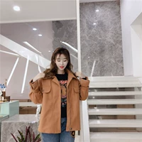 Mùa thu đông 2018 áo khoác len nữ phổ biến mới phiên bản Hàn Quốc của chiếc áo len tự chế phong cách He Ben áo len nhỏ cá tính - Áo Hàn Quốc áo măng tô hàn quốc