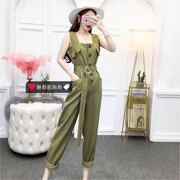 Châu Âu trạm thủy triều thương hiệu net quai đỏ jumpsuit nữ 2019 hè mới Hàn Quốc thời trang eo cao dụng cụ giản dị - Cộng với kích thước quần áo