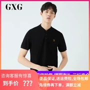 GXG nam 2019 hè mới kinh doanh cổ áo đứng áo thun ong nam đen áo polo ngắn tay GY124674C - Polo