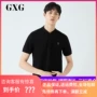 GXG nam 2019 hè mới kinh doanh cổ áo đứng áo thun ong nam đen áo polo ngắn tay GY124674C - Polo t shirt golf