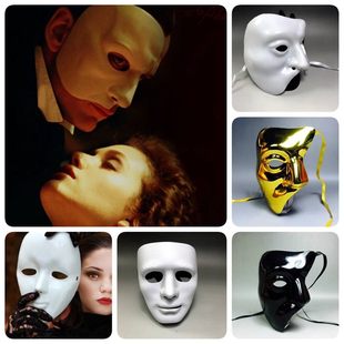 オペラ座の怪人マスク メンズ アニュアルパーティーマスク ホワイトゴールド キュレーター ベネチアンメイクアップマスク ハロウィン 子供用マスク