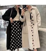Áo khoác hai mặt mới nữ dài phần phổ biến phiên bản Hàn Quốc của áo khoác len hai mặt chống mùa - Accentuated eo áo