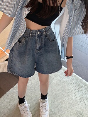 taobao agent Retro denim skirt, summer design shorts, plus size, high waist, fitted, trend of season