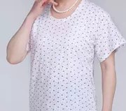 Đồ lót nữ trung và già Bà già nửa tay áo vest ngắn tay áo thun cotton mùa hè áo sơ mi cotton cũ - Áo vest