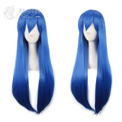 taobao agent The tail of the steamed bun family fairy, Wormy Mabeel fake hair light blue spot cosplay wig