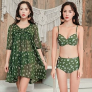 2019 Áo voan nữ bikini bikini ba mảnh áo tắm nữ che bụng thon gọn ngực nhỏ tụ tập đồ bơi siêu béo mm - Bikinis