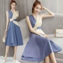 Phụ nữ mới 2019 phiên bản Hàn Quốc của váy không tay màu hoang dã khí chất eo thon thời trang siêu cổ tích Một chiếc váy chữ - váy đầm đầm thiết kế