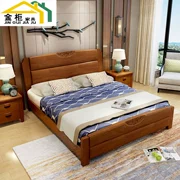 Mới Trung Quốc gỗ rắn giường cao su gỗ 1,5 1,8 mét giường cao hộp lưu trữ đồ nội thất phòng ngủ đôi - Nhà cung cấp đồ nội thất