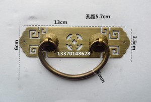 中式简约回纹古铜柜门拉手纯铜抽屉橱柜拉手古典仿古全铜拉手方形