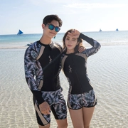 Cặp vợ chồng đồ bơi nam và nữ quần dài tay chia đôi kem chống nắng lặn phù hợp với quần áo sứa ba hoặc năm bộ đồ bơi thể thao - Vài đồ bơi