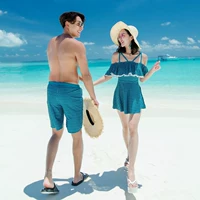 Phiên bản Hàn Quốc mùa hè 2019 mới cho nam và nữ bộ đồ bơi phù hợp với bộ ngực nhỏ gợi cảm Váy xòe nam đi biển - Vài đồ bơi 	đồ đôi gia đình đi biển