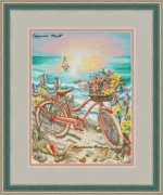 Cầu vồng thêu Quảng trường chính hãng DMC cross stitch từ phụ tùng xe đạp bãi biển biển - Bộ dụng cụ thêu