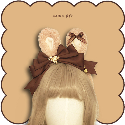 taobao agent Genuine headband with bow, hair accessory, with little bears, Lolita style