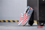 Các sản phẩm mới của Master Vans SLIP ON màu xanh đỏ và trắng kẻ caro thấp để giúp đôi giày vải lười một chân - Plimsolls