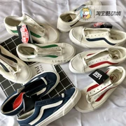 Hàn Quốc Bổ sung VANS STYLE 36 Trắng Đỏ Trắng Xanh GD 17SS Cùng một kiểu Giày trượt ván vải - Dép / giày thường