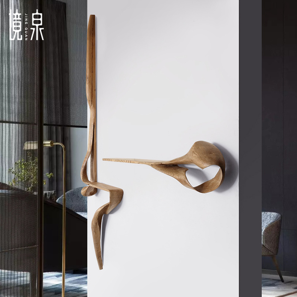 Пружины крупномасштабный мягкий установленная древесина Вырезанная стена искусство творческий компания отели Украшение стены метоп декоративный Стена верх настенный