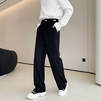 Расширенное металлическое украшение, трендовые штаны, осеннее, изысканный стиль, свободный прямой крой