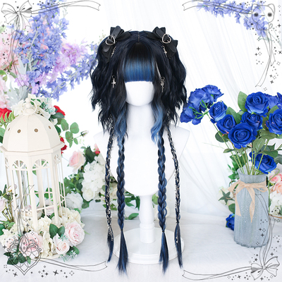taobao agent Helmet, set, wig, shampoo for princess for hair straightening, Lolita style, gradient