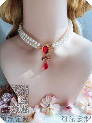 taobao agent Genuine universal retro ruby necklace, Lolita style