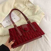 Красная модная сумка через плечо для невесты, универсальная вместительная и большая сумка на одно плечо, популярно в интернете