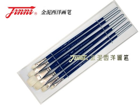 Gold Clay 777-1] Premium Wool Flat Head Long Pole Water Powder Watercolor Pen Gold Clay Paintbrush