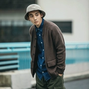 BDCT thủy triều tự chế thương hiệu đan áo len nam Nhật Bản retro áo len lỏng áo len đen áo len thủy triều