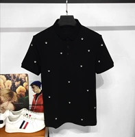 Bird Male 2019 Summer New Crown Áo thêu Lapel POLO Áo sơ mi nam ngắn tay áo Paul Tide Cotton - Polo áo polo nam đẹp