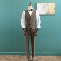 Пиджак классического кроя, жилет, штаны, комплект, одежда, свадебное платье, классический костюм