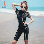 Áo tắm ba mảnh kỳ quặc nữ bảo thủ liền thân 2019 che bụng mới là môn thể thao Hàn Quốc cỡ lớn bơi suối nước nóng - Bộ đồ bơi One Piece