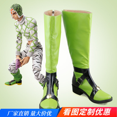 taobao agent Jojo's wonderful adventure Miste's fifth green cos animation COSPLAY men's boot