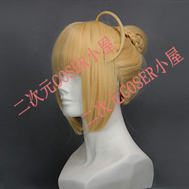 taobao agent Destiny long night fate/ stay night/ saber mixed gold split plate haircat COS wig