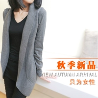 Phụ nữ mới Hàn Quốc đơn giản, phù hợp với màu sắc mỏng phù hợp với cổ áo len - Cardigan áo cổ lọ