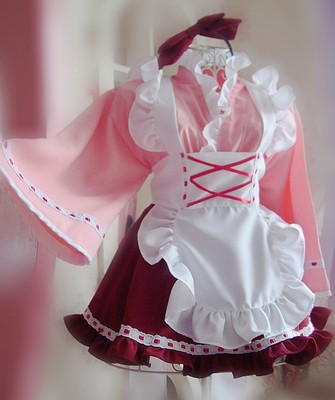 taobao agent Free shipping four -piece new style gorgeous and wind -style cute bow anime maid outfit 6 -point sleeve