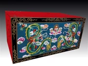 Phong cách Tây Tạng sơn hai con rồng chơi hạt lớn hộp lớn bàn cà phê Dân gian cổ điển Sơn hộp Tây Tạng rắn hộp sơn lưu trữ - Cái hộp