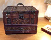 Деревянная антикварная ретро коробочка для хранения, коробка для косметики, аксессуар